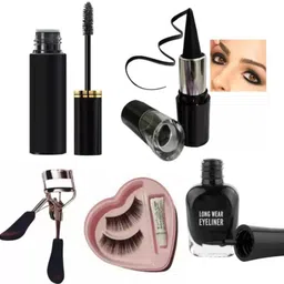 swenky EYEMAKEUP KIT WITH EYELINER KAJAL MASKARA EYELASH & EYELASH CURLER-picture-15