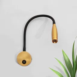 shree kala home decor Modern Brass Finish LED Wall Mounted Reading Spotlight with Flexible Gooseneck image 1