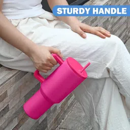 jmilan Hot and Cold Insulated Tumbler Lid Stainless Steel Tumbler Straw Stainless Steel Coffee Mug image 3