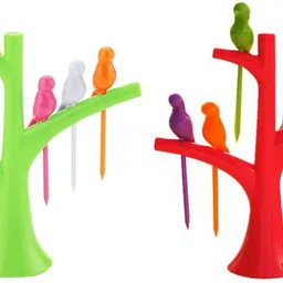 orsop PLASTIC BIRD FRUIT FORK/ SALAD FORK (PACK OF 2) Disposable Plastic Fruit Fork Set-picture-13