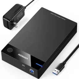 Ugreens 2.5/3.5" SATA HDD/SSD Enclosure USB 3.0 Case with Power Adapter 3.5 inch Shock Resistant 2.5 and 3.5 dual-picture-21