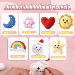 trexee Crochet Kit for Beginners(Sun/Star/Rainbow/Moon/Clouds/Love/Flowers) 7 Pieces image 4