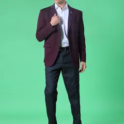 v-mart Men Solid Single Breasted Casual Blazer image 5