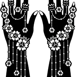 vmens99 Mehandi Stencil For Female hands bridal, Mehendi Design Sticker Stencil M_B028 Henna Tattoo Stencil image 3