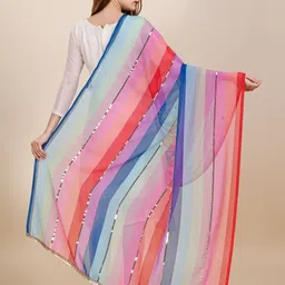 gavubaa Georgette Striped Multicolor Women Dupatta-picture-21