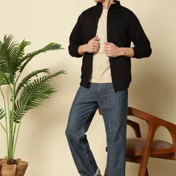 dressbase Men Solid Round Neck Black Sweater-picture-27