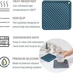 nayopi Silicone PVC Coasters Set,Non-Slip Heat-Resistant Rubber Trivet Mat for Hot Pan Silicone Mats Trivet image 2