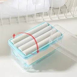 oap Box with Bubbler,Transparent Soap Tray Soap Saver Box Case for Bathroom 1pcs Plastic Wall Shelf-image-15