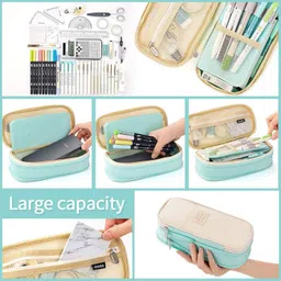 zelix Special Fabric made, Multi-Compartment, Unique, Spacious, Suitable for Boys, Girls Art Canvas Pencil Box image 4