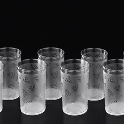 (Pack of 8) UNBREAKABLE PLASTIC GLASS WATER GLASS COLD DRINK GLASS PRISM DESIGN ON SURFACE Glass Set Water/Juice Glass-image-97