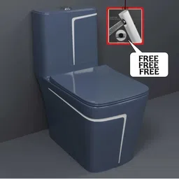 C/T011 Premium Quality Shining Grey commode with White Finishing Line and Round Flush Button Western Commode-image-14