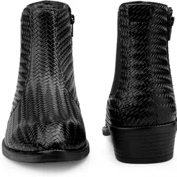 yuvrato baxi Mens 4 CM Heel Height inacreasing Faux Leather, Black Casual Formal Chelsea Boot Boots For Men image 5