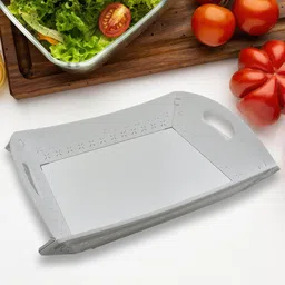 deodap Foldable Plastic Serving Tray with Handle for Easy Kitchen & Dining Tray image 2