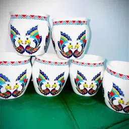 ivook Pack of 6 Ceramic White Ceramic Tea/Coffee Cup Set of 6 image 3