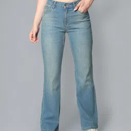 flying machine Women Boot-Leg Mid Rise Blue Jeans-picture-12