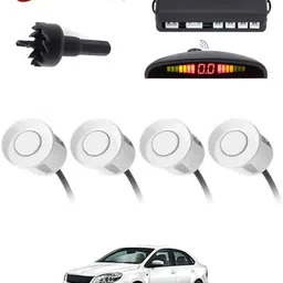 autofetch Universal 4 White Reverse Parking Sensor-AF25A69 Universal 4 White Reverse Parking Sensor-AF25A69 Parking Sensor image 1