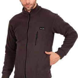 houseofcommon Men Solid High Neck Brown Sweater-picture-36