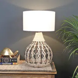 sapphire Fabric Bambo/Rope Table Lamp With Shade-picture-24