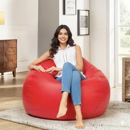 regiller 4XL Premium Faux Leather Bean Bag, Filled With Beans Bean Bag Chair With Bean Filling-picture-17