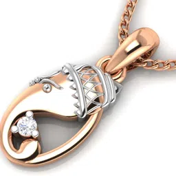 avsar GANESHA Shape God Pendant 14kt Cubic Zirconia Rose Gold Pendant image 3