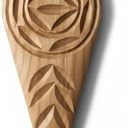 kypmake Wooden Thekua Sacha Set of 2, Handcrafted Cookie Mold with Traditiona Kitchen Tool Set image 4