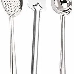 rj kitchenware store Stainless Steel Kitchen Cooking & Serving Spoons Set of 3 combo pack Cooking & Serving Spoons Set of 3 teel Deep Ladle | Soup/Milk Ladle/Karchi | Cooking and Serving Spoon for Kitchen (Pack of 3, Combo Ladle Set) Kitchen Tool Set-picture-18