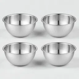 sharky Stainless Steel Serving Bowl Stainless Steel Bowl 11.5 cm, Floral Laser Design Bowl for Kitchen-picture-16