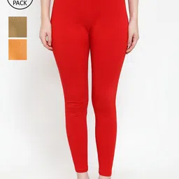 GRACIT Women Pack Of 3 Solid Ankle-Length Leggings-picture-11