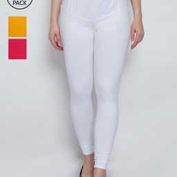 GRACIT Women Pack Of 3 Solid Churidar-Length Leggings-picture-21