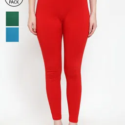 Jinfo Women Pack Of 3 Solid Ankle-Length Super Combod Cotton Leggings-picture-38