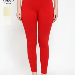 GRACIT Women Pack Of 3 Cotton Lycra Solid Ankle-Length Leggings-image-73
