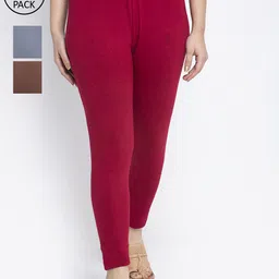 GRACIT Women Pack Of 3 Cotton Ankle Length Leggings-picture-7