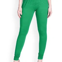 LYRA Women Green Solid Churidar-Length Leggings-picture-26