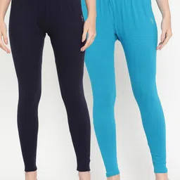 TAG 7 Women Pack Of 2 Solid Ankle-Length Leggings-picture-38