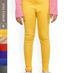 IndiWeaves Girls Pack of 6 Ankle-Length Leggings-image-91
