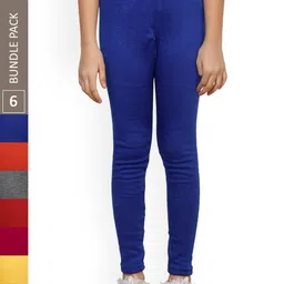 IndiWeaves Girls Pack Of 6 Ankle Length Warm Leggings-picture-13
