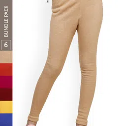 IndiWeaves Girls Pack of 6 Woollen Ankle-Length Leggings-image-78