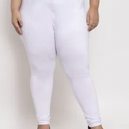 TAG 7 PLUS Women White Solid Plus Size Ankle-Length Leggings-picture-18