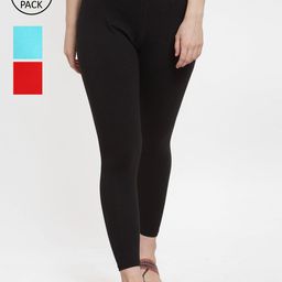 GRACIT Women Pack Of 3 Solid Ankle-Length Leggings-picture-36