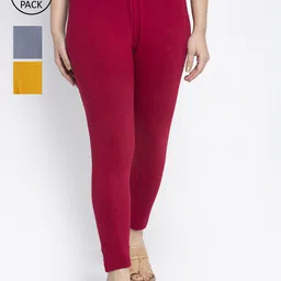 Jinfo Women Cotton Ankle Length Leggings Pack of 3-image-49