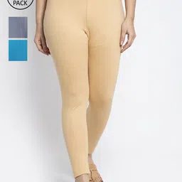 Jinfo Women Pack Of 3 Solid Ankle-Length Leggings-picture-18