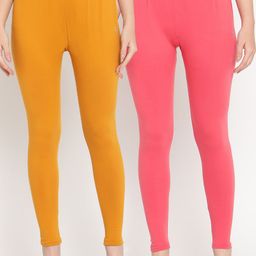 TAG 7 Women Pack of 2 Solid Ankle Length Leggings-picture-48