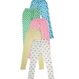 IndiWeaves Girls Pack of 5 Printed Pure Cotton Ankle-Length Leggings-picture-32