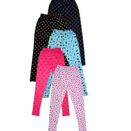 IndiWeaves Girls Pack of 5 Printed Cotton  Ankle Length Leggings-picture-12