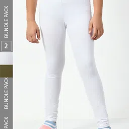 BAESD Girls Pack of 2 Churidar-Length Super Soft Cotton Lycra Leggings-picture-40