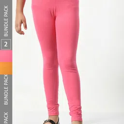 BAESD Girls Pack of 2 Churidar Length Leggings image 1