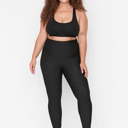 Trendyol Women Plus Size Solid Tights image 1