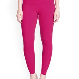 LYRA Women Candy Pink Solid Ankle Length Leggings-image-81