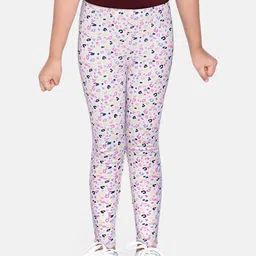H By Hamleys Girls White & Lavender Leopard Print Ankle Length Leggings-picture-17