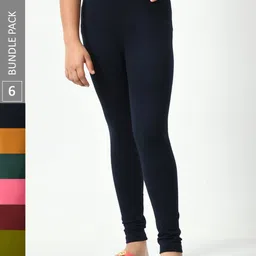 BAESD Girls Pack of 6 Super Soft Churidar Length Leggings-picture-33
